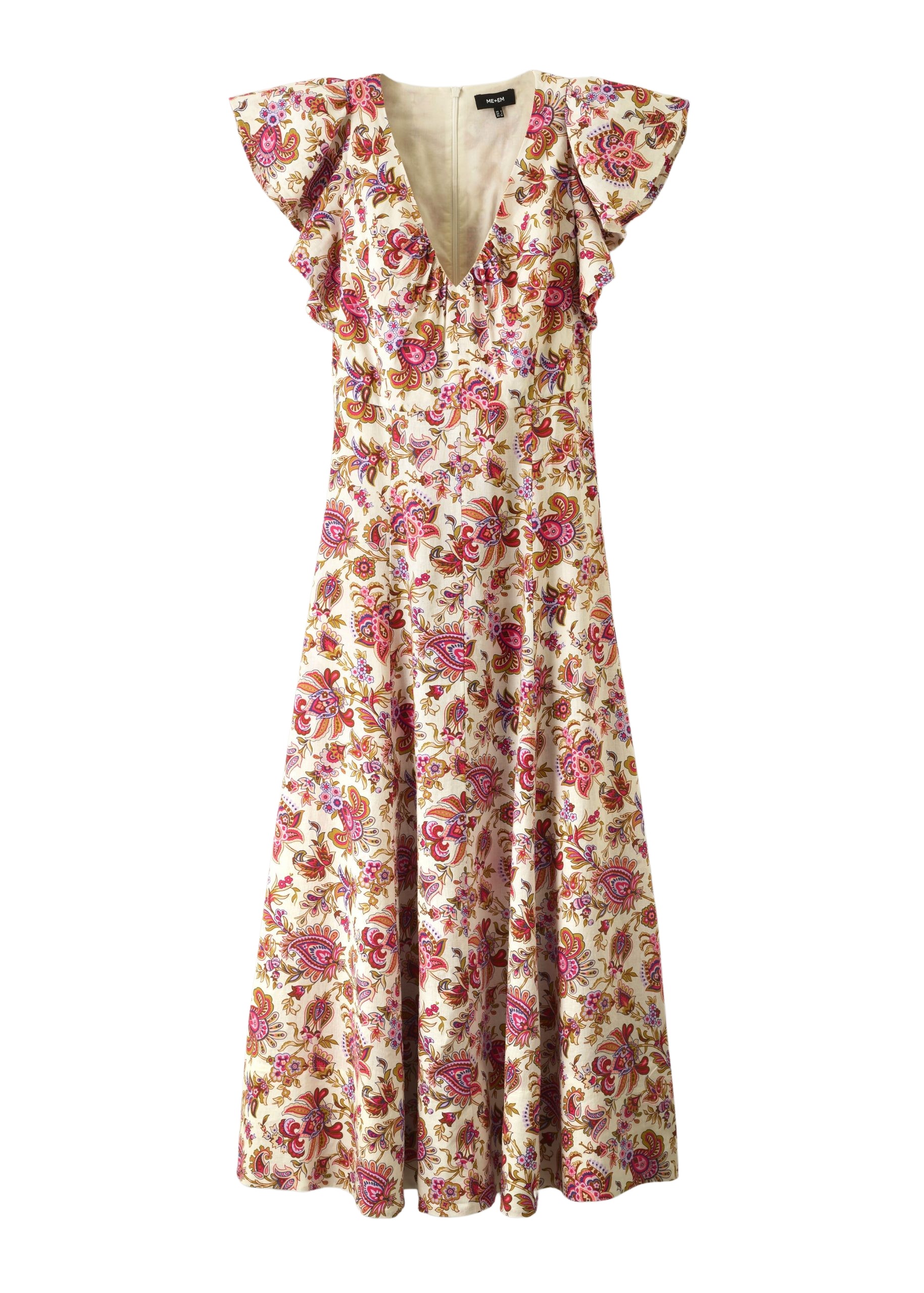 Me and Em Creaseless Linen Paisley Print Maxi Dress