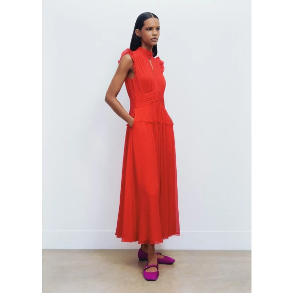Crinkle Silk Maxi Dress - Image 5