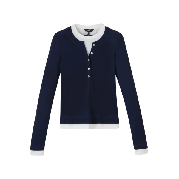 Double-Layer Look Long Sleeve Top
