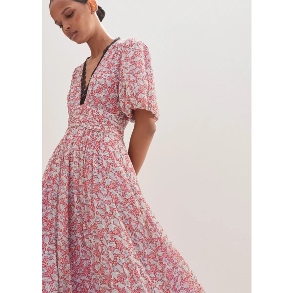 Evening Primrose Print Lace Maxi Dress - Image 5