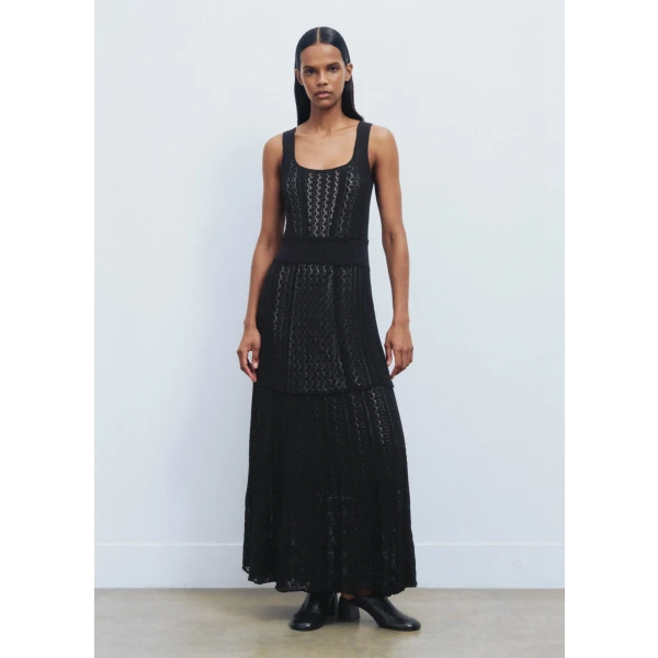 Fine Pointelle Knit Maxi Dress - Image 5