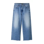 Frayed Hem Relaxed Straight Crop Jean