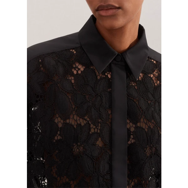 Guipure Lace Crop Shirt - Image 5
