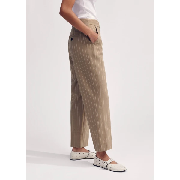 Lightweight Pinstripe Slim Crop Pant - Image 6