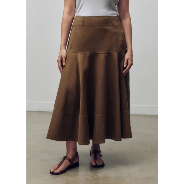Linen-Blend A-Line Skirt - Image 5