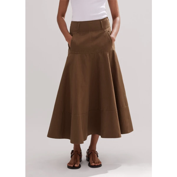 Linen-Blend A-Line Skirt - Image 6