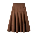 Linen-Blend A-Line Skirt