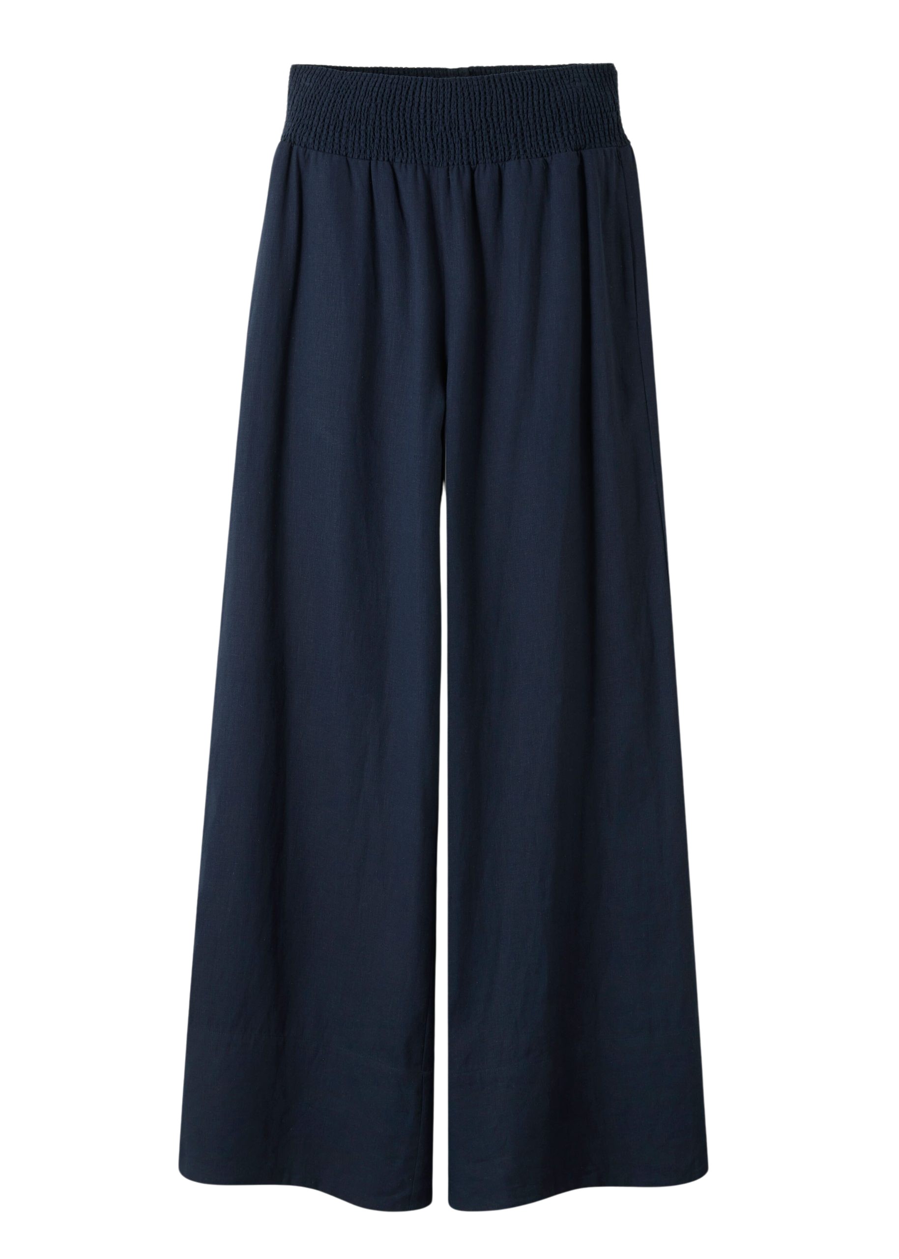 Me and Em Linen-Blend Shirred Waist Wide-Leg Pant