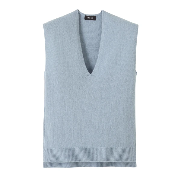 Merino Cashmere Relaxed V-Neck Vest