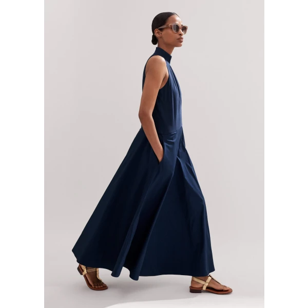 Mixed Media Halterneck Maxi Dress - Image 6