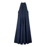 Mixed Media Halterneck Maxi Dress