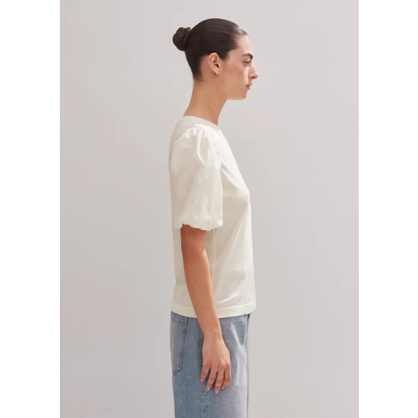 Mixed Media Pouf Sleeve Tee - Image 5