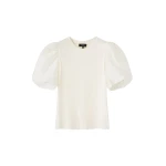 Mixed Media Pouf Sleeve Tee