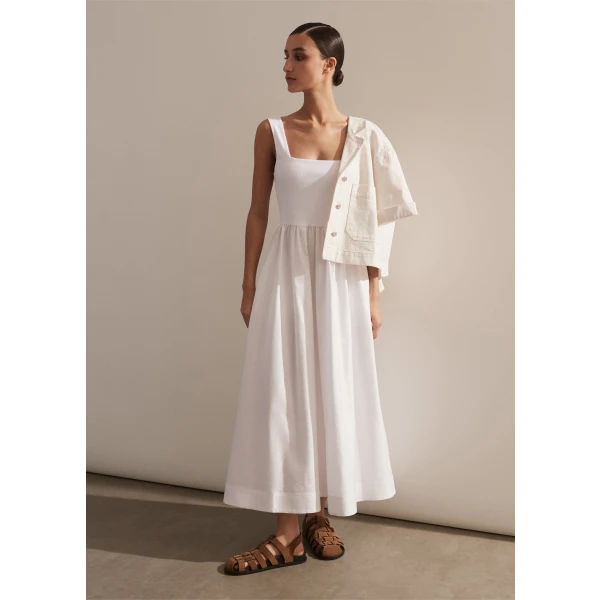 Mixed Media Square Neck Maxi Dress - Image 5