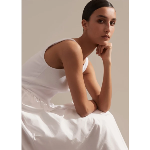 Mixed Media Square Neck Maxi Dress - Image 6