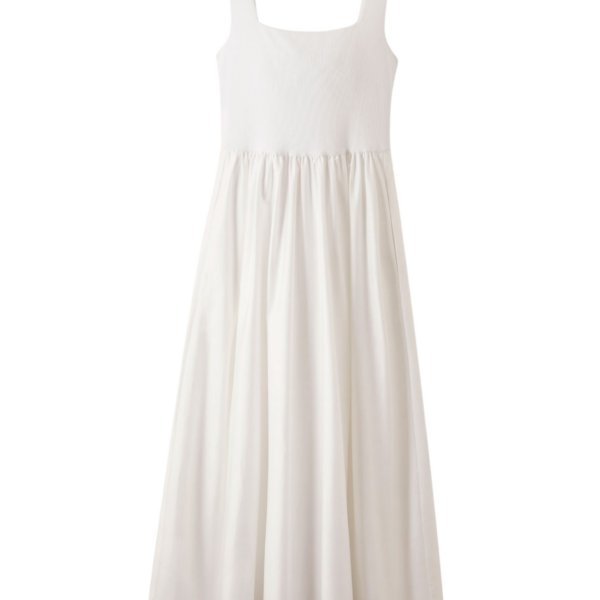 Me and Em Mixed Media Square Neck Maxi Dress