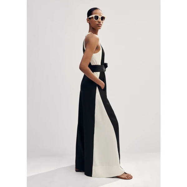 Monochrome Halterneck Jumpsuit + Belt - Image 6