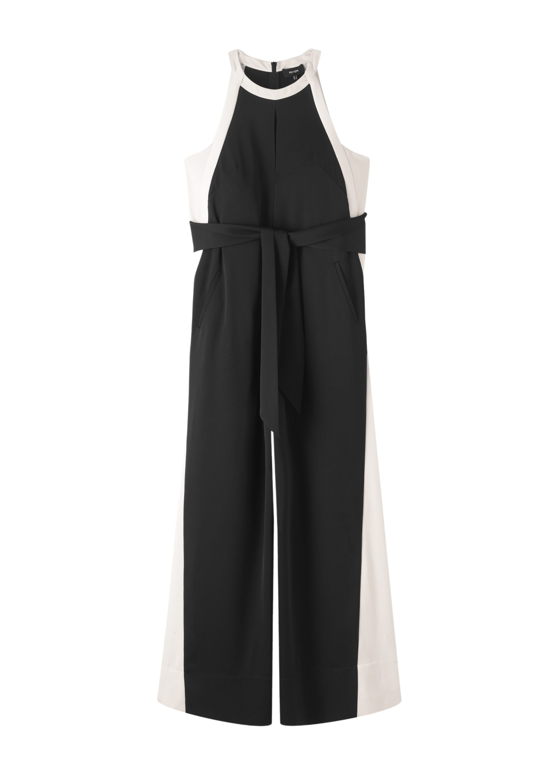 Me and Em Monochrome Halterneck Jumpsuit + Belt