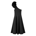 One Shoulder Midi Dress + Corsage