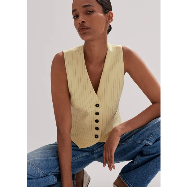 Pinstripe Tailored Vest - Image 6