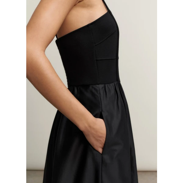 Seam Detail Mixed Media Maxi Dress - Image 6