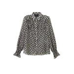 Silk Cotton Gingko Leaf Print Blouse