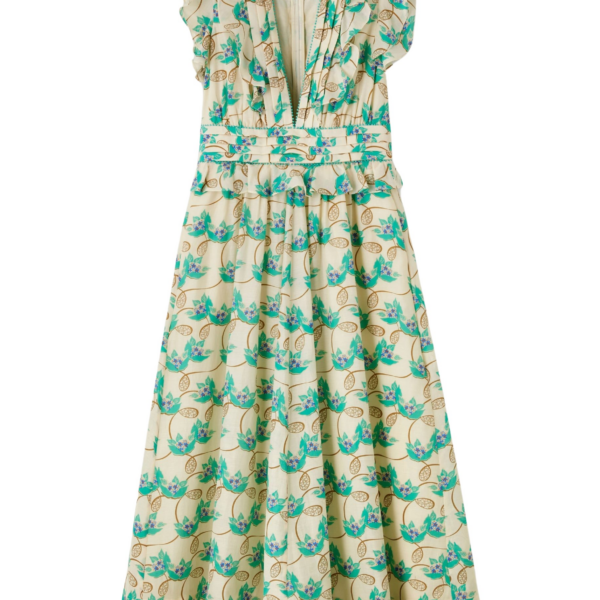 Me and Em Silk Cotton Waterlily Print Maxi Dress + Bandeau