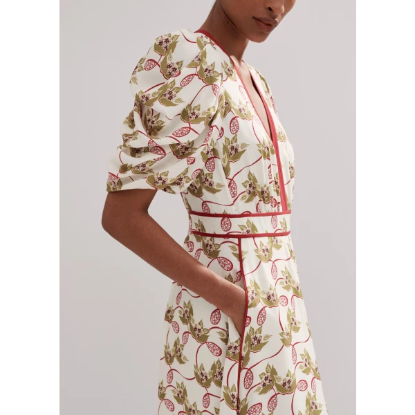 Silk Summer Waterlily Print Maxi Dress - Image 5