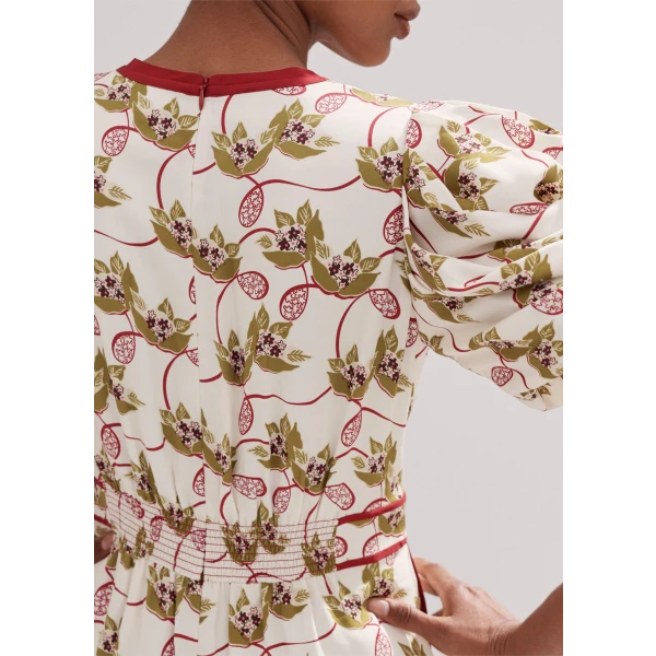 Silk Summer Waterlily Print Maxi Dress - Image 6