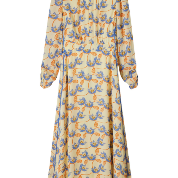 Me and Em Silk Waterlily Print Midi Dress + Belt