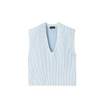 Soft-Touch Rib Cotton Knit Sweater Vest
