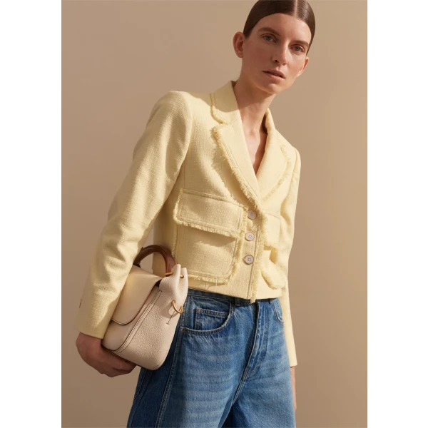 Textured Cotton-Blend Crop Jacket - Image 5