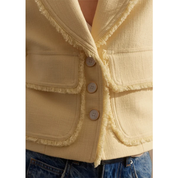 Textured Cotton-Blend Crop Jacket - Image 6