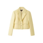 Textured Cotton-Blend Crop Jacket