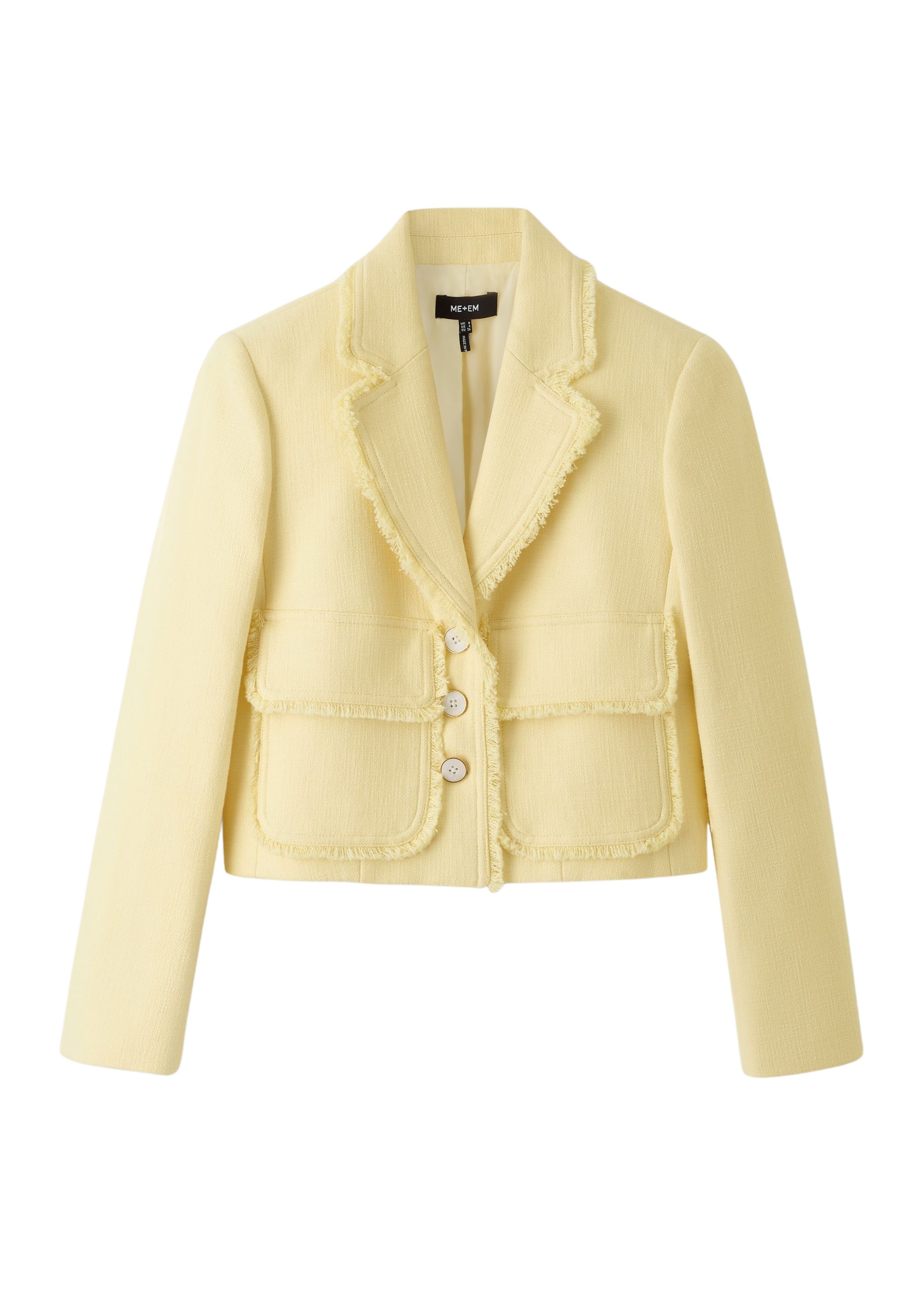 Me and Em Textured Cotton-Blend Crop Jacket