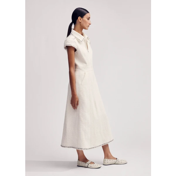 Textured Cotton-Blend Midi Dress - Image 5