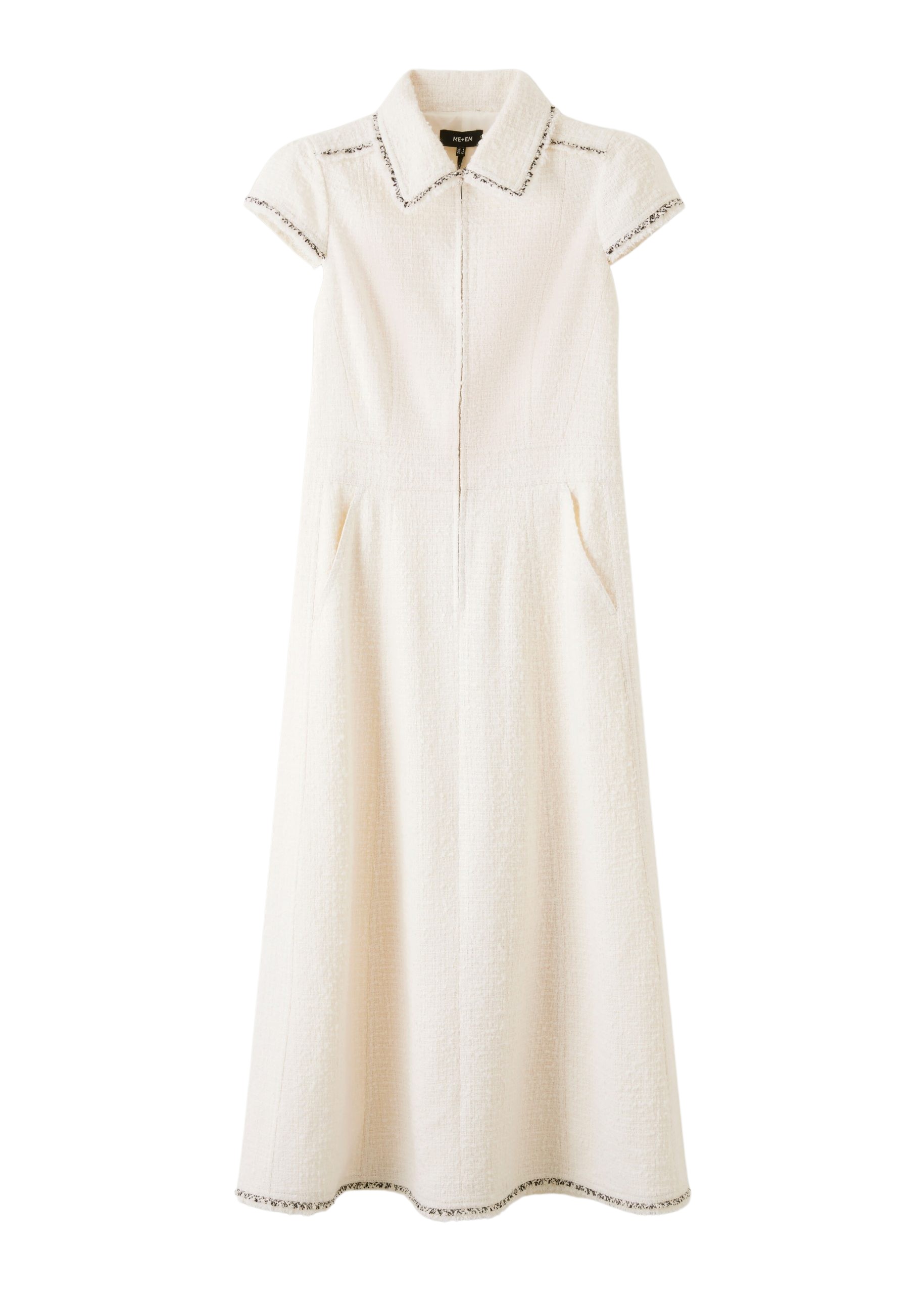 Me and Em Textured Cotton-Blend Midi Dress