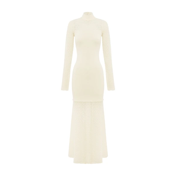 Romy High Neck Dress - Cream