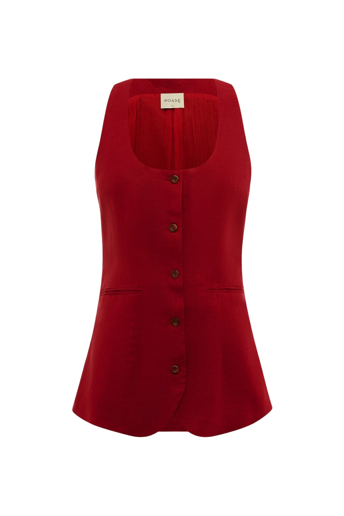 Posse-The-label-Ruben-Gilet-Cherry62003_nobg Ruben Gilet - Cherry - Image 1