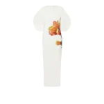 Amira Ivory & Poppy Field Embroidery Long Dress