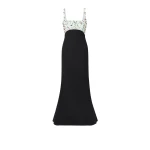 Ezda Black & Spearmint Long Dress