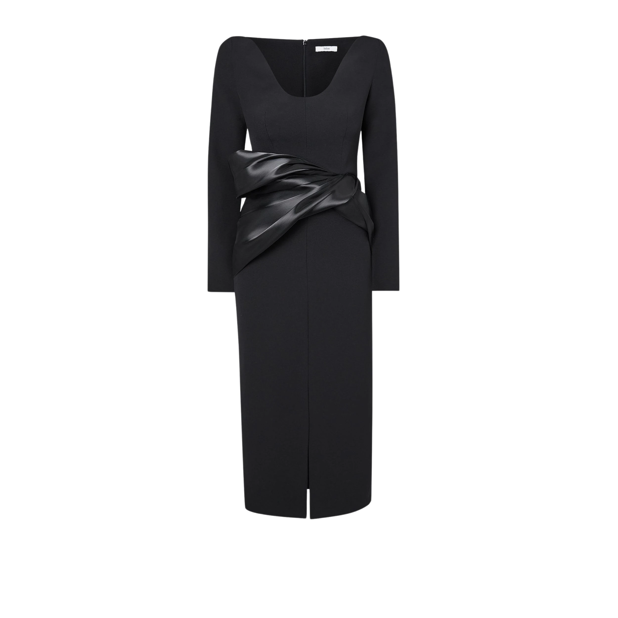 Safiyaa-Yenna-Black-Midi-Dress-580256_nobg Yenna Black Midi Dress - Image 1