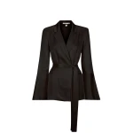 La Lune Flared Sleeve Belted Blazer - Black