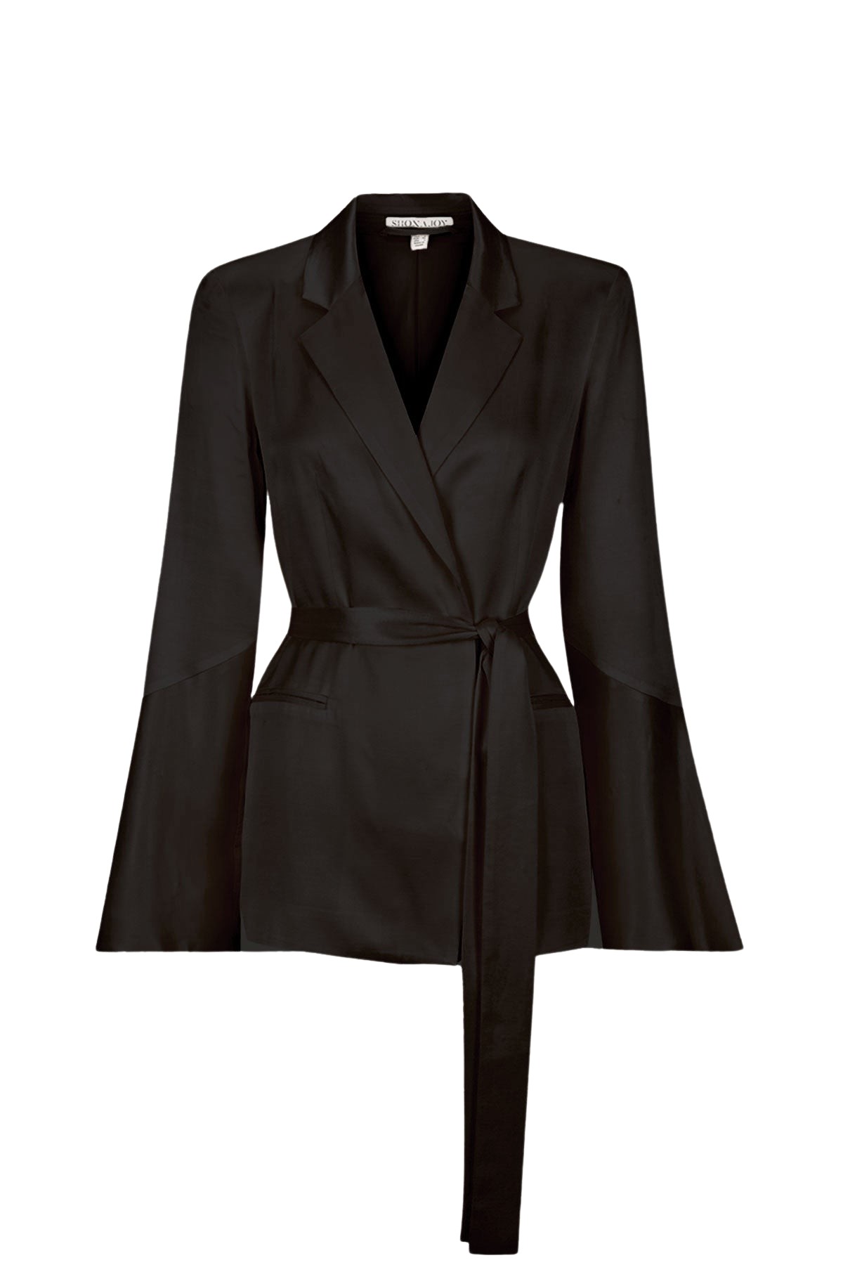 Shona Joy La Lune Flared Sleeve Belted Blazer – Black