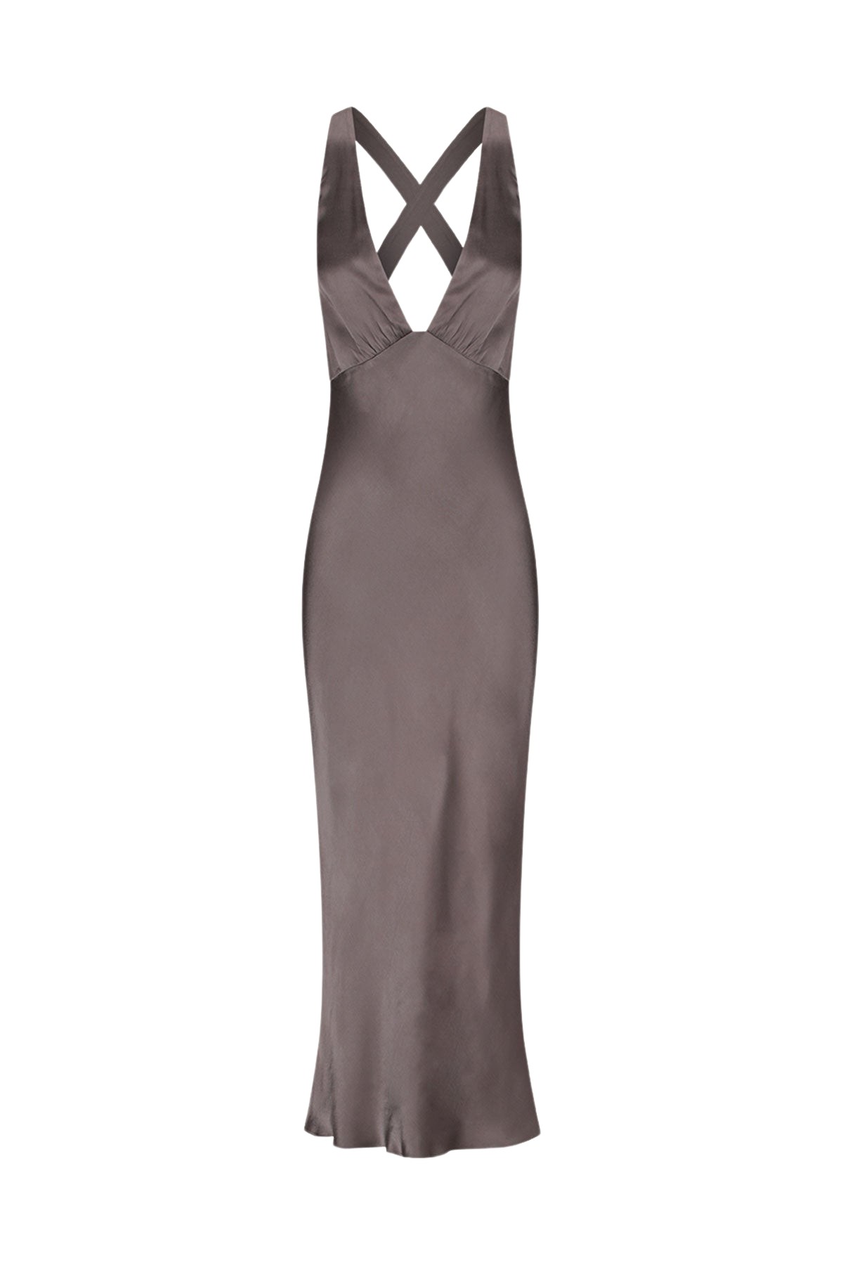 Shona Joy La Lune Plunged Cross Back Midi Dress – Graphite