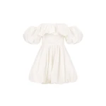 Maiori Off Shoulder Draped Bubble Mini Dress - Ivory