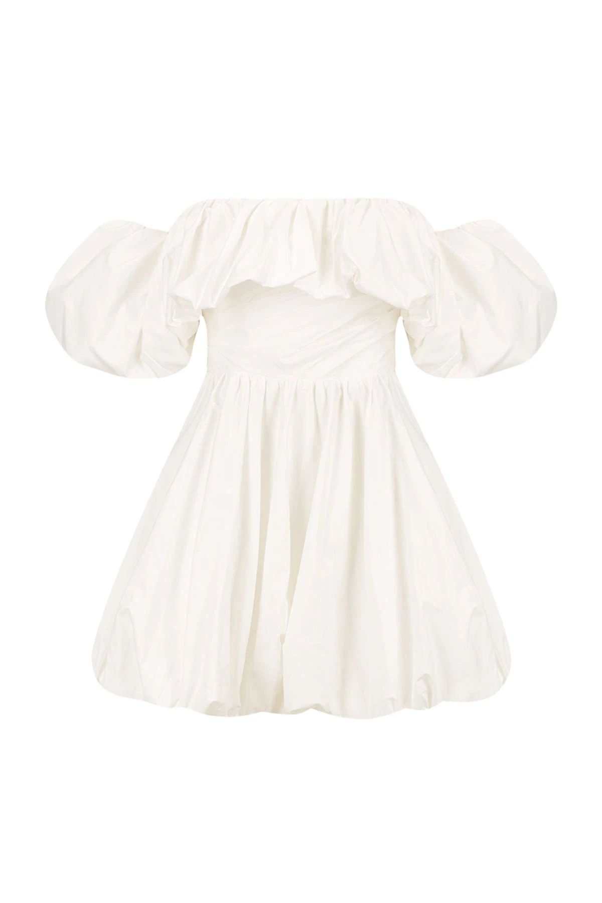 Shona-Joy-Maiori-Off-Shoulder-Draped-Bubble-Mini-Dress-Ivory99326_nobg Maiori Off Shoulder Draped Bubble Mini Dress - Ivory - Image 1