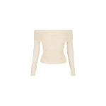 Mira Long Sleeve Off Shoulder Top - Ivory