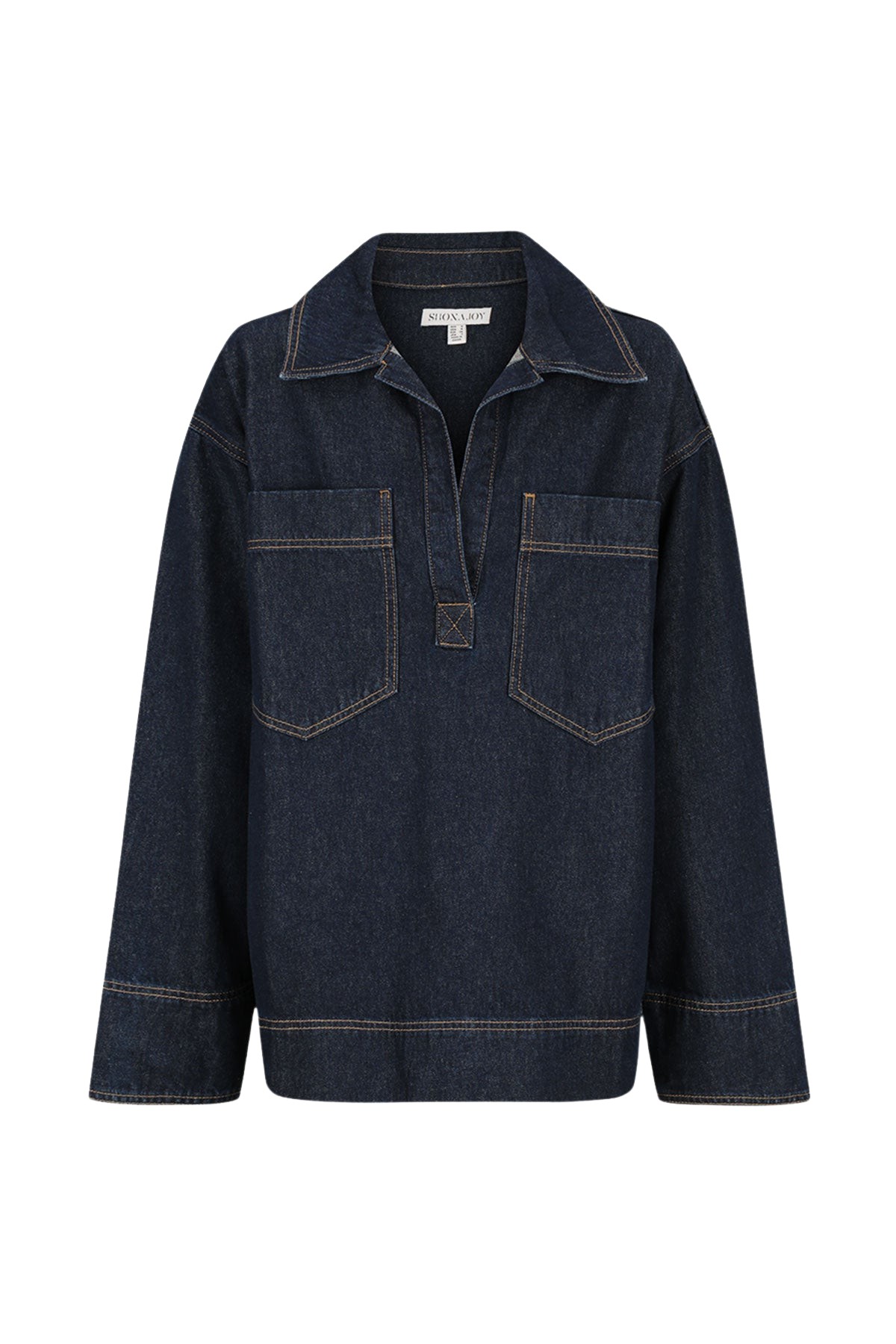 Shona Joy Rita Patch Pocket Shirt – Deep Indigo