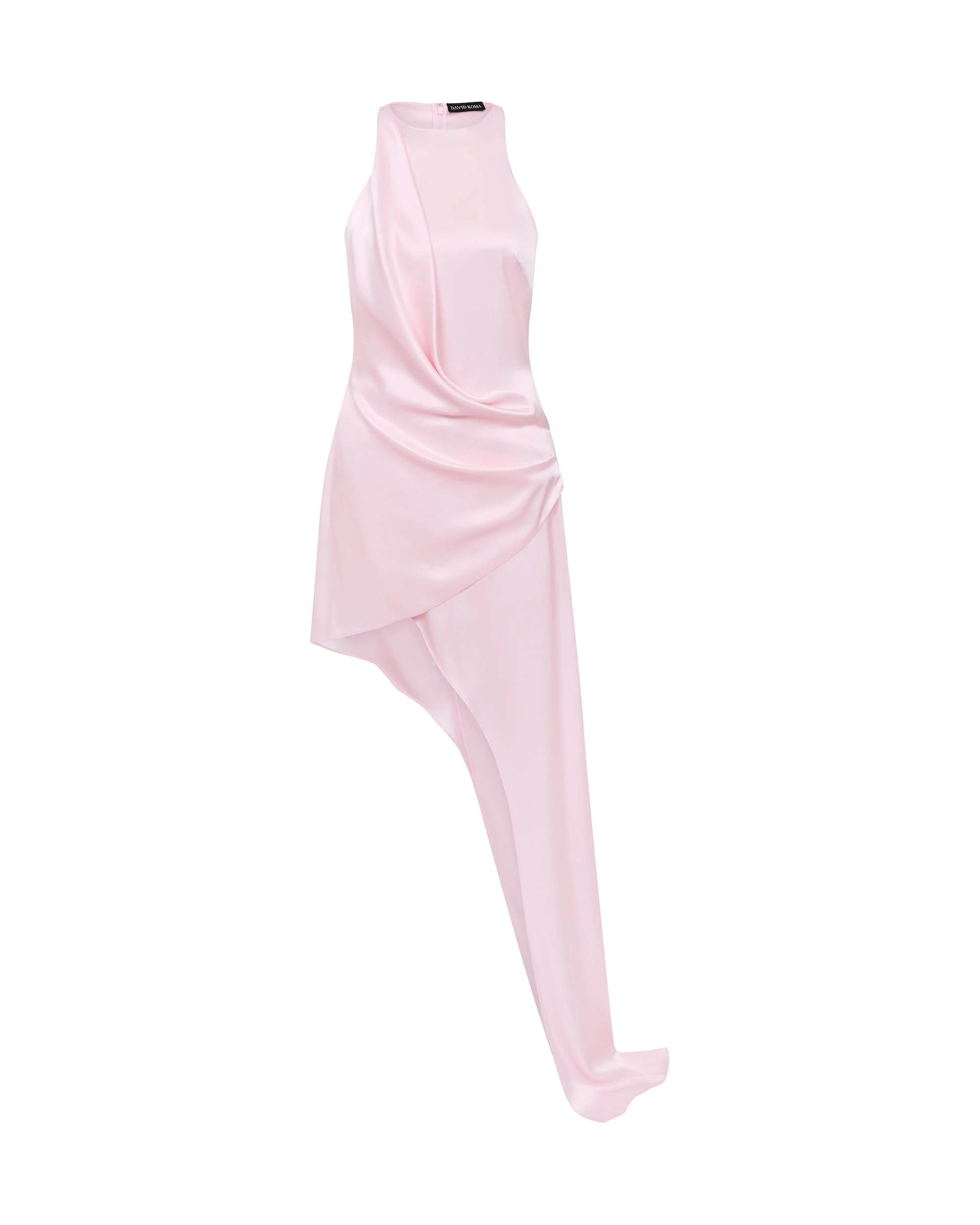 David Koma Asymmetric Satin Drape Gown David Koma Asymmetric Satin Drape Gown
